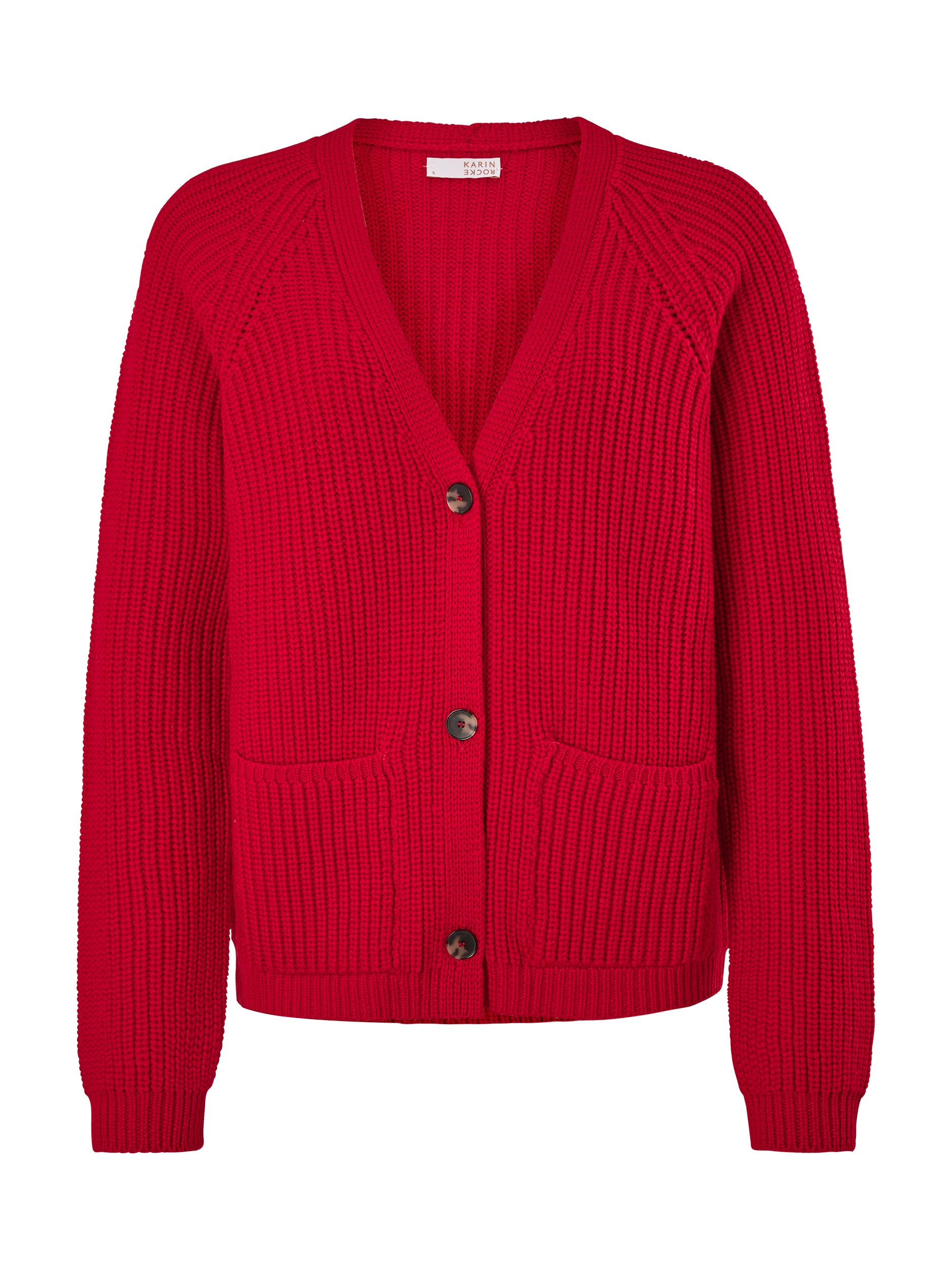 Strickjacke aus Merinowolle mit V-Ausschnitt