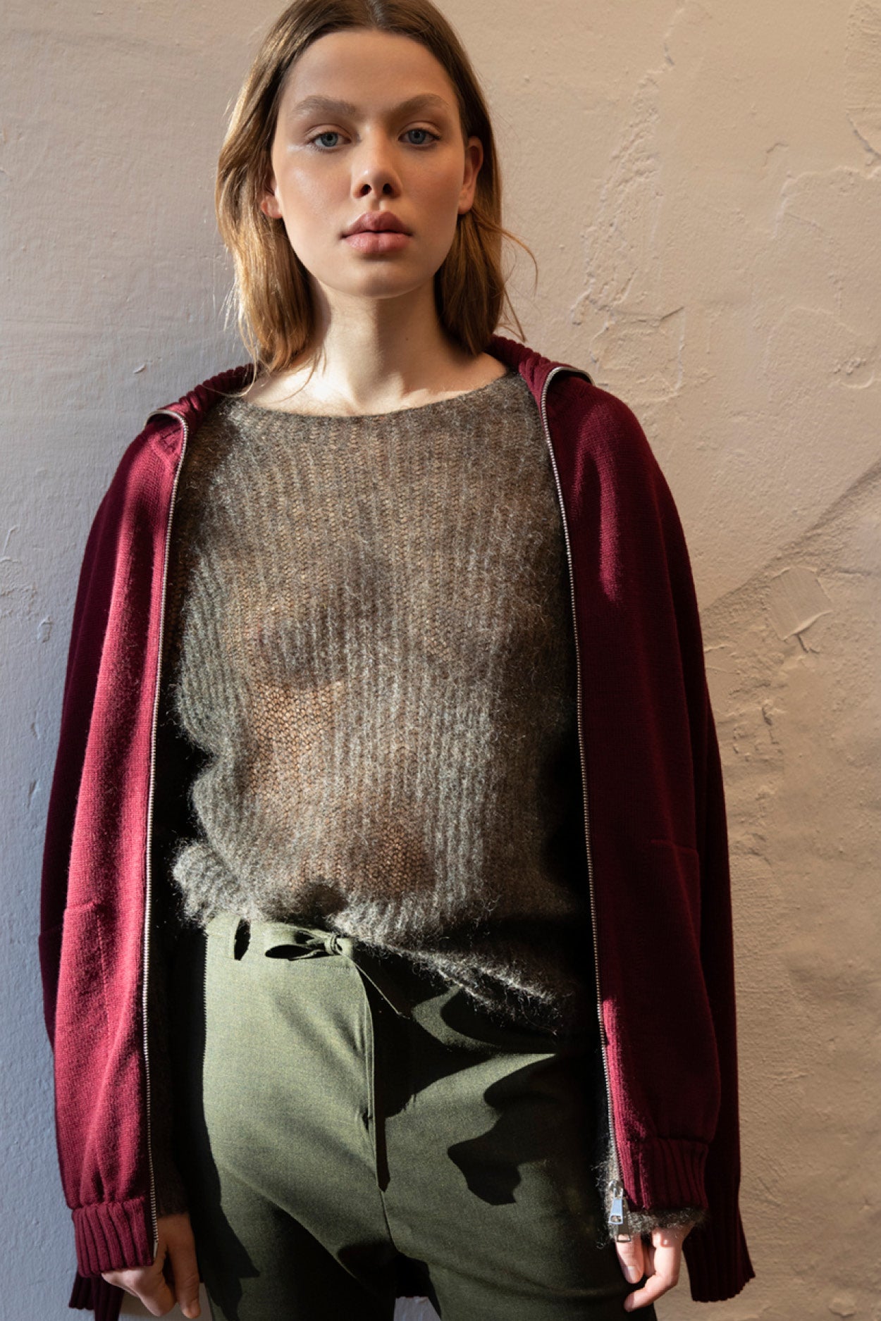 sheer mohair crew neck