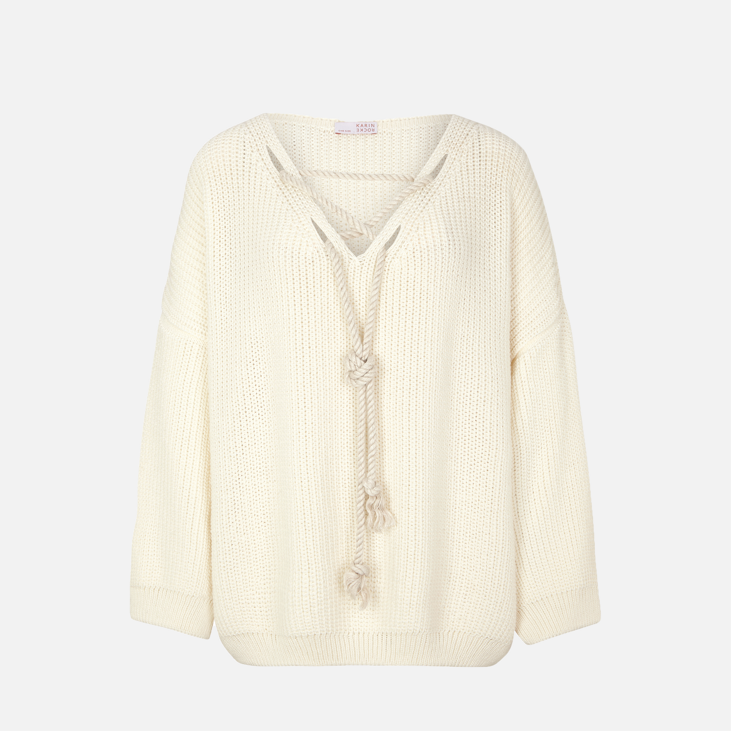 Karin Rocke Oversized v-neck in merino wool jumpers off white