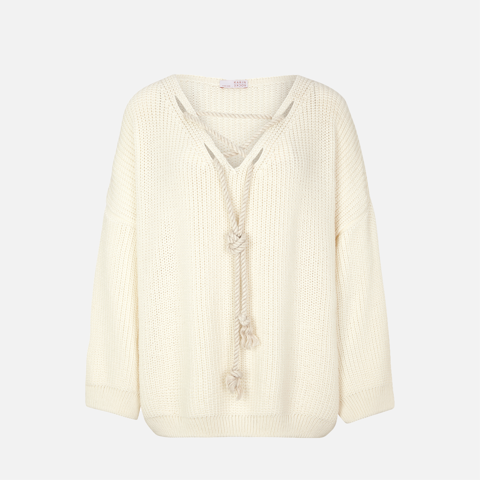 Karin Rocke Oversized v-neck in merino wool jumpers off white