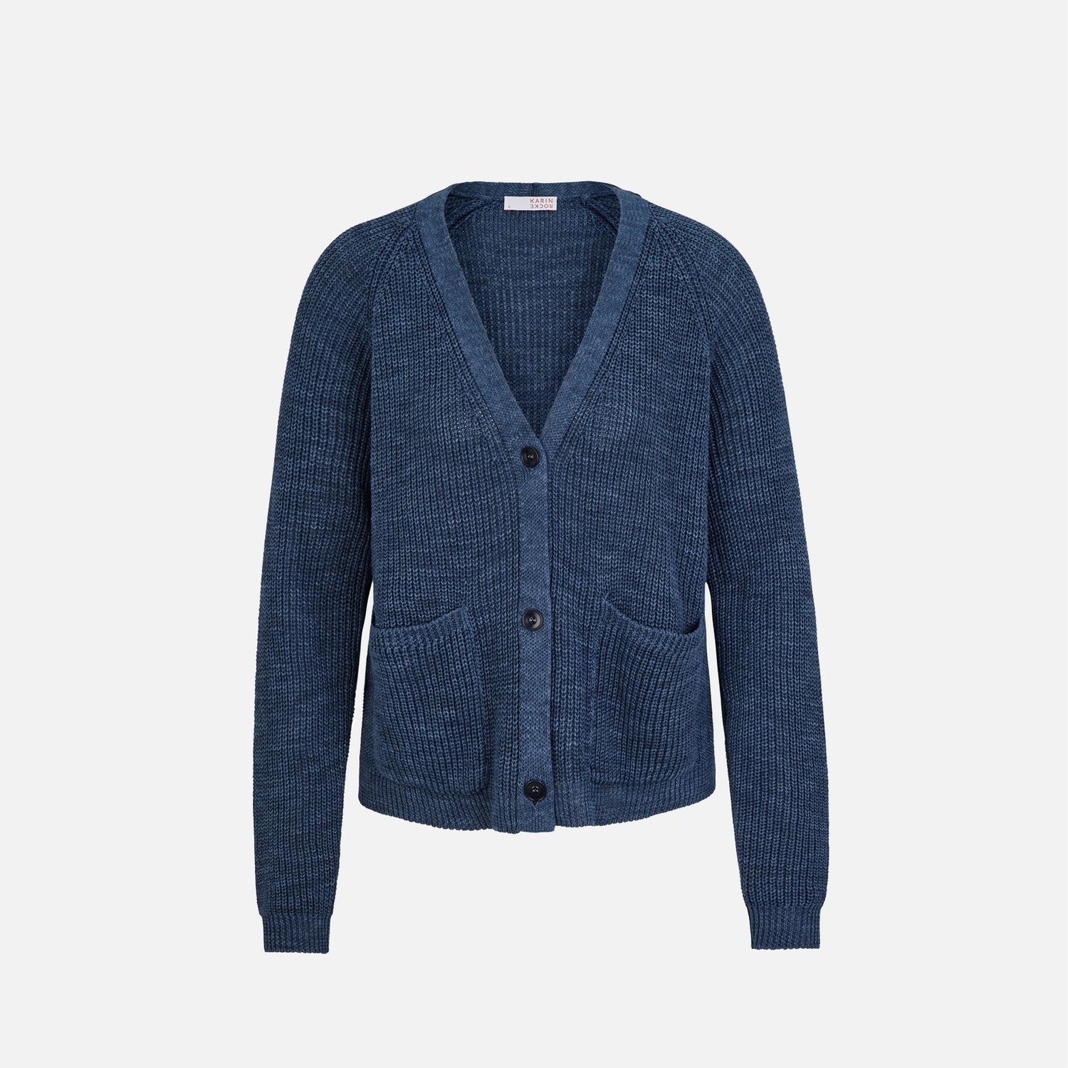 Karin Rocke V-neck cardigan in cotton and linen jackets & coats jeansy blue