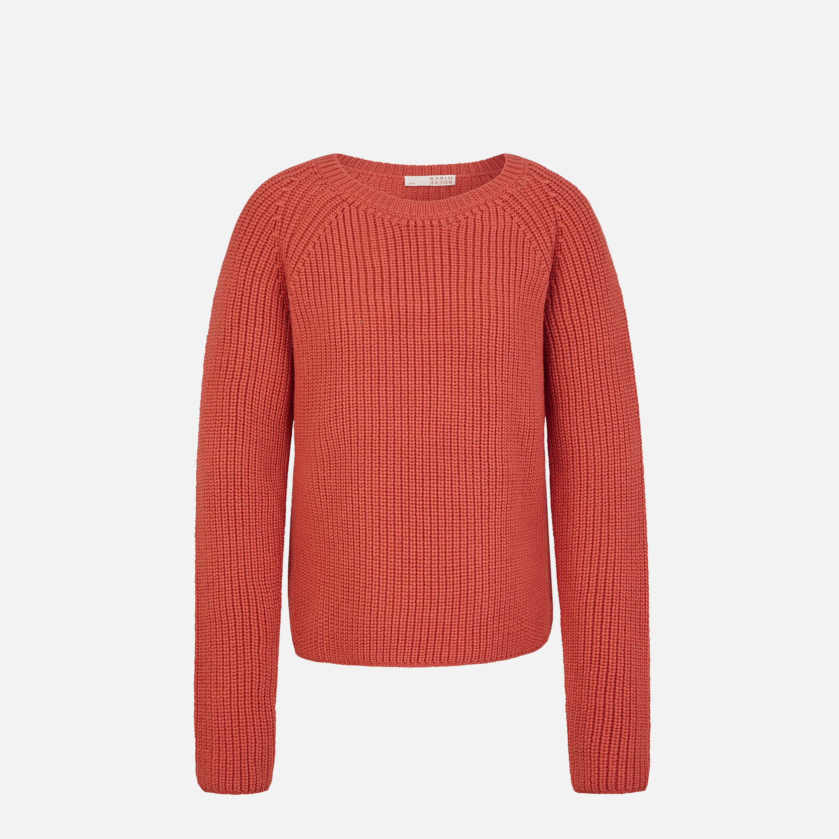 Karin Rocke chunky crew neck jumpers orange classique