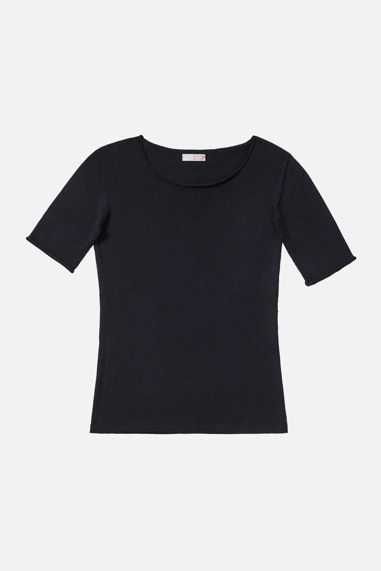 cotton cashmere knit shirt black