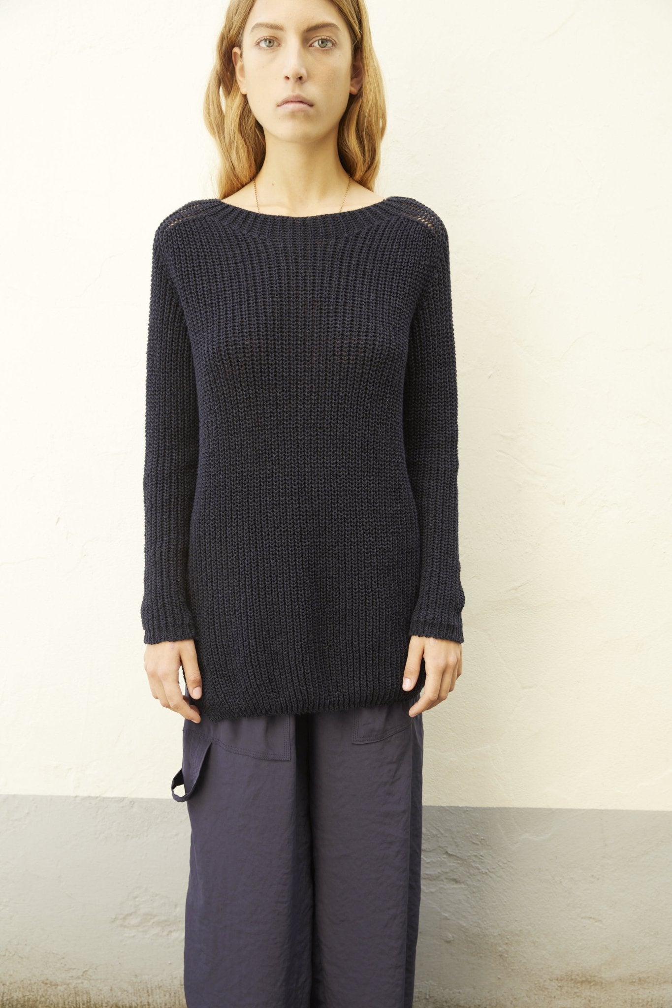 long linen blend pullover - www.karinrocke.com