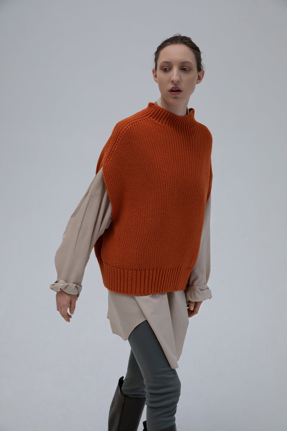Karin Rocke Merino Pullunder slip overs orange classique