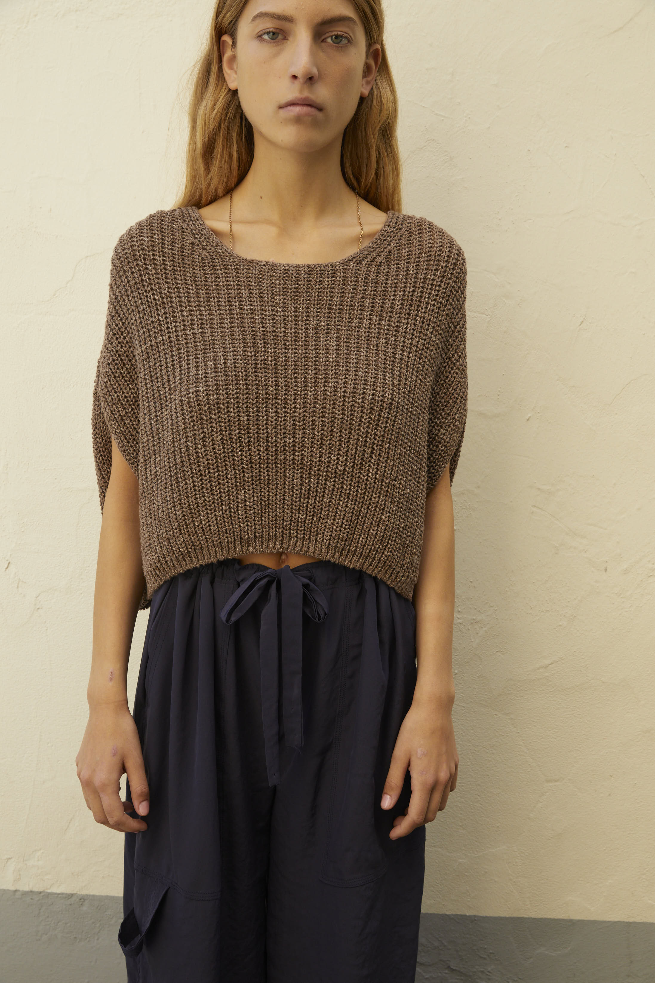 Karin Rocke summer cap sleeve summer knits caramel