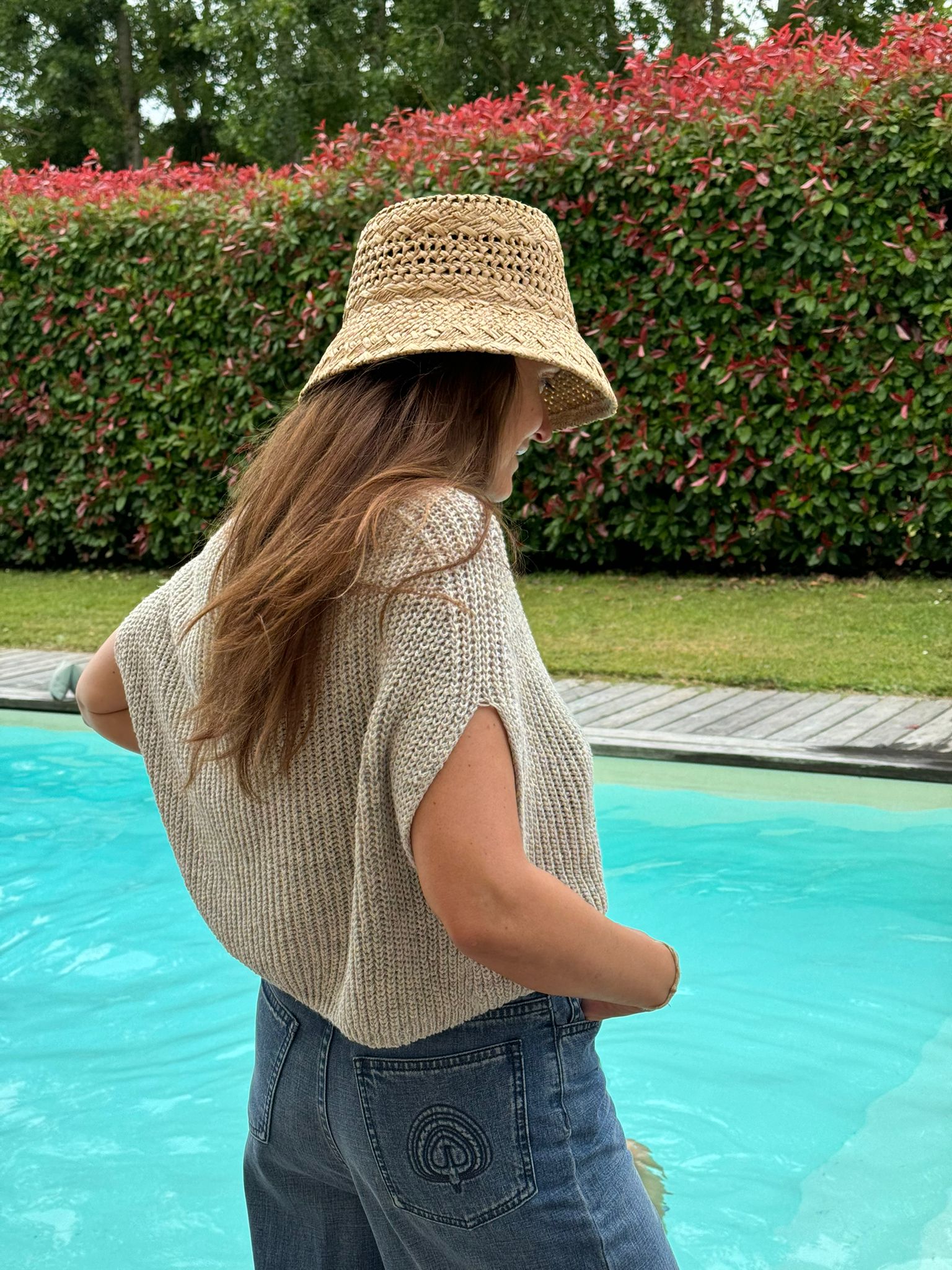 Karin Rocke summer cap sleeve summer knits lightgrey melange