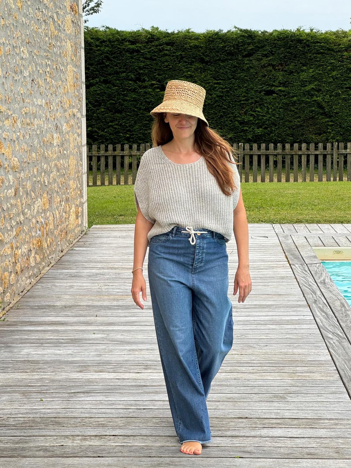 Karin Rocke summer cap sleeve summer knits lightgrey melange