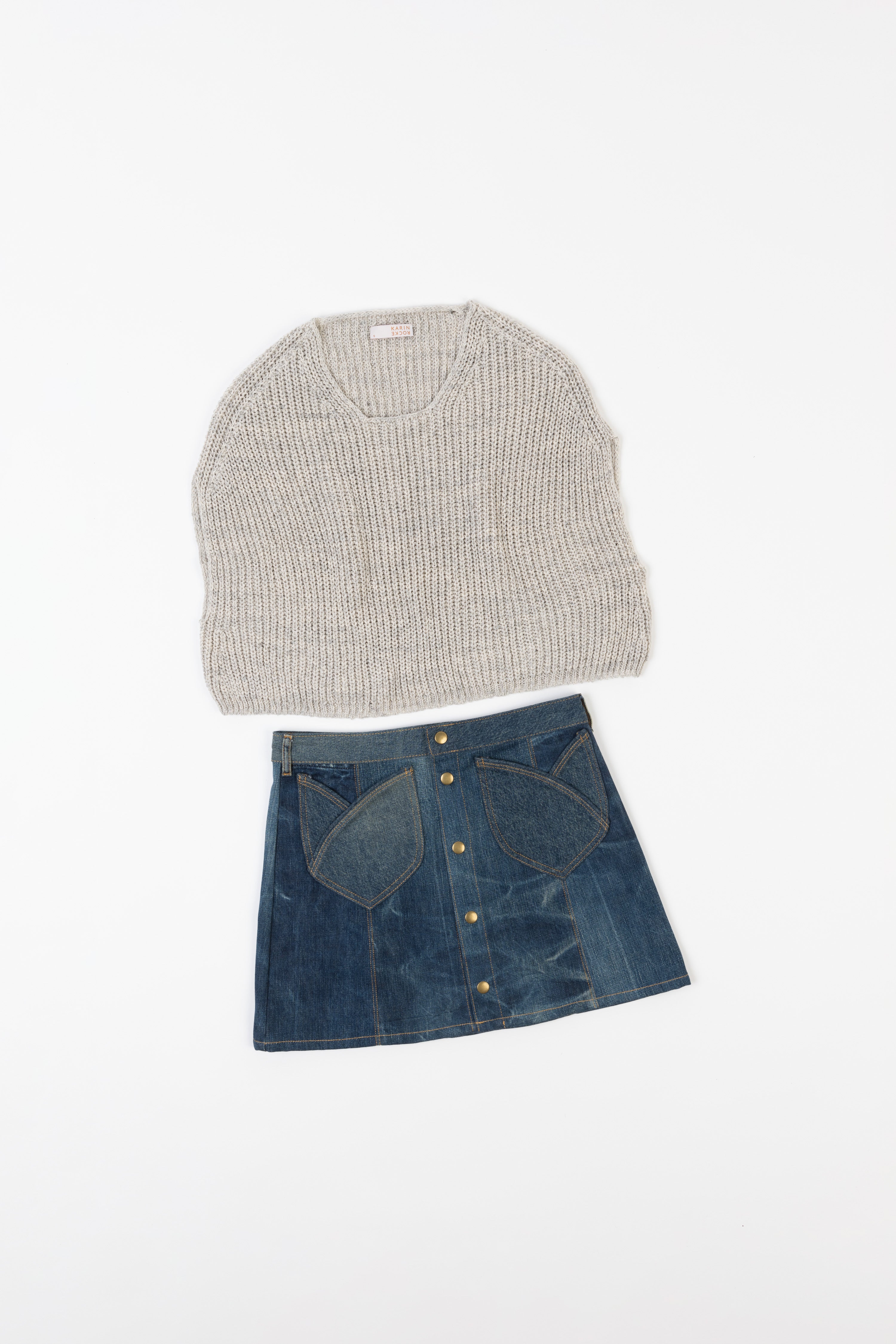 Karin Rocke summer cap sleeve summer knits lightgrey melange