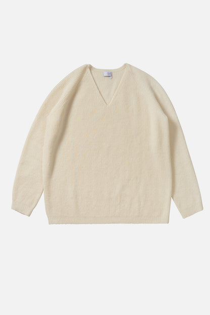 Charismalook V-Ausschnitt Luxus Creme Weiß