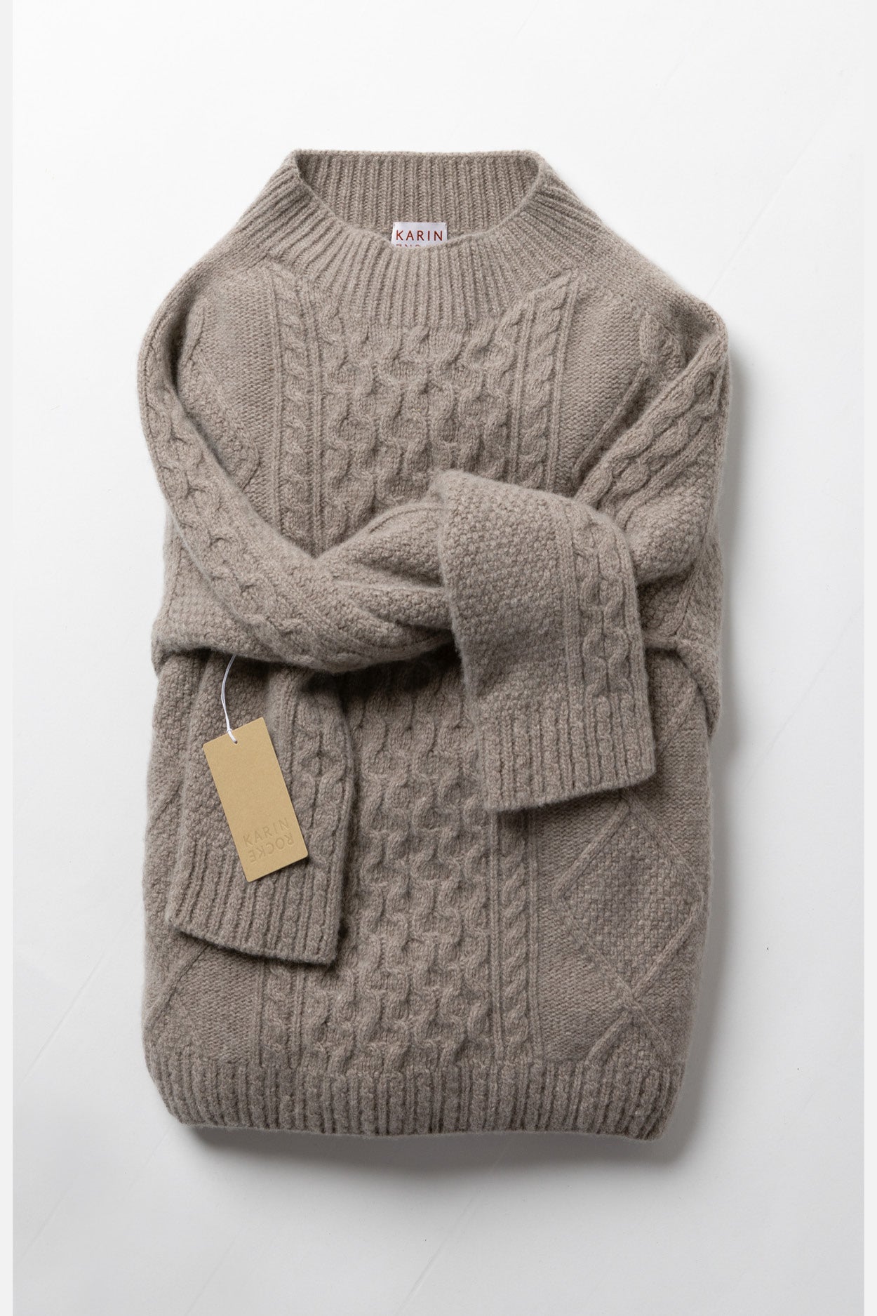 Karin Rocke Cool Cable Jumper jumpers taupe melange