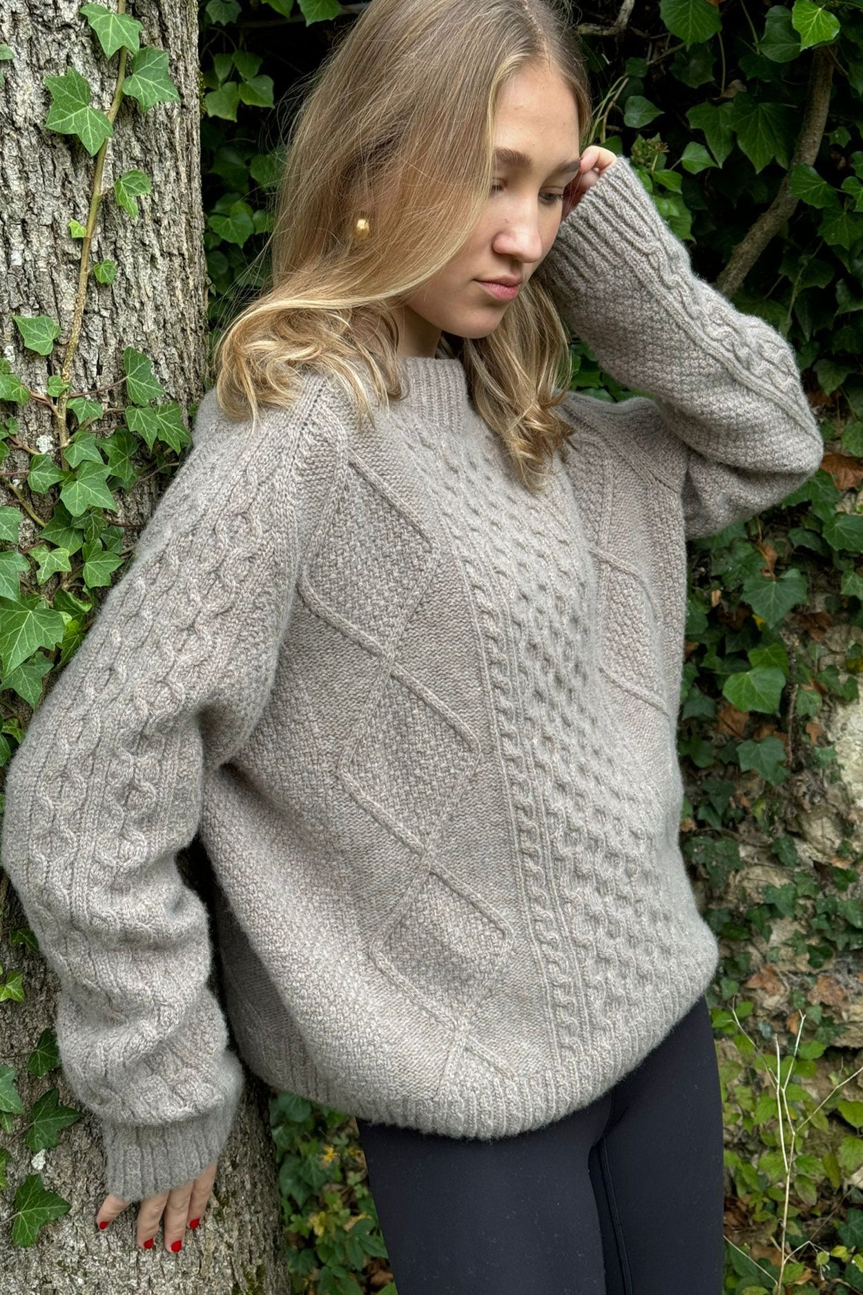 Karin Rocke Cool Cable Jumper jumpers taupe melange