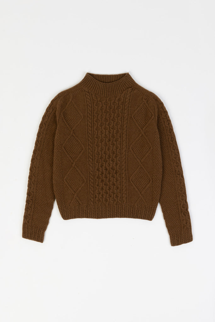 Karin Rocke Cool Cable Jumper jumpers cognac brown