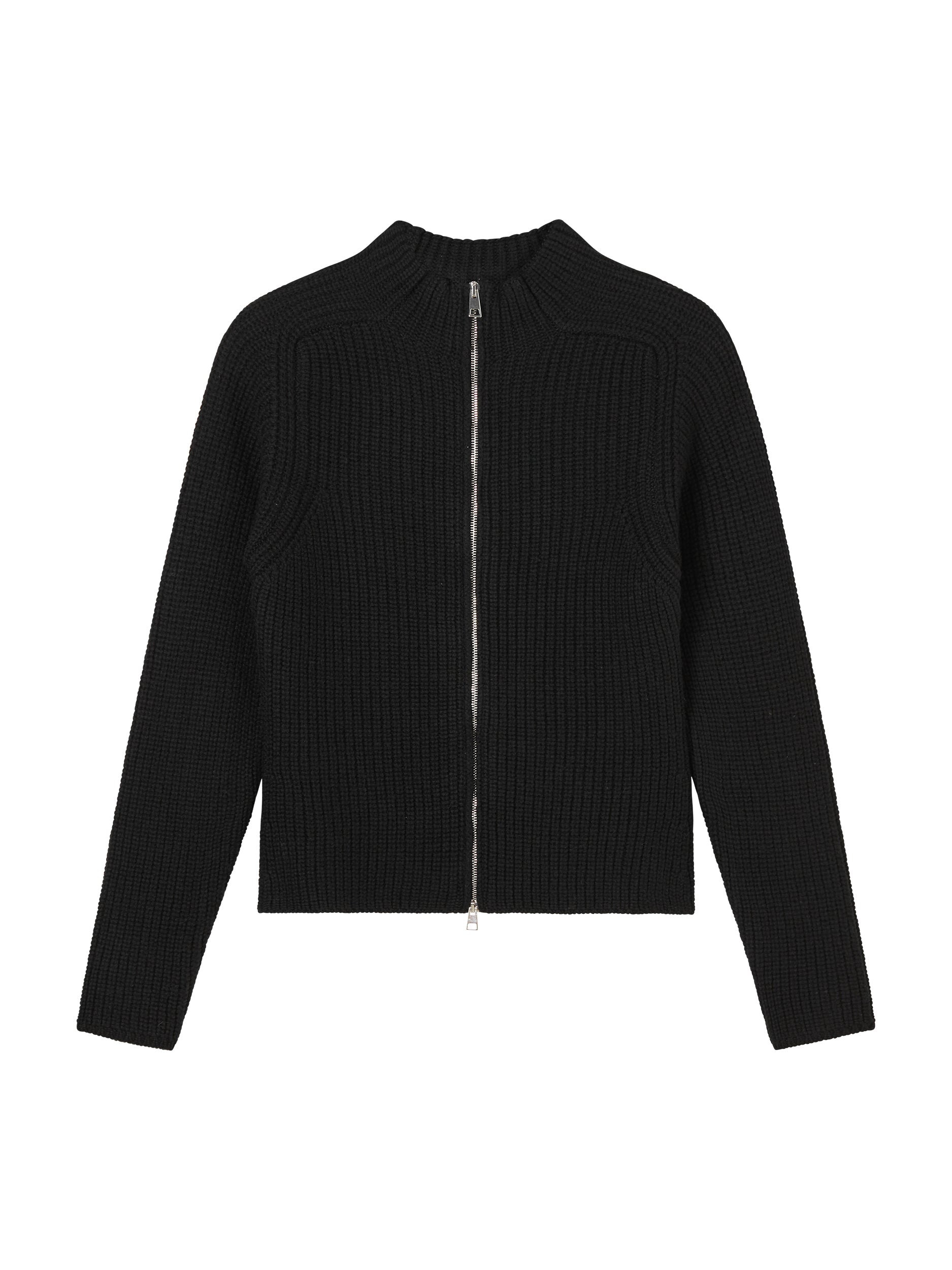 Karin Rocke Fitted Cardigan with Zipper cardigans black