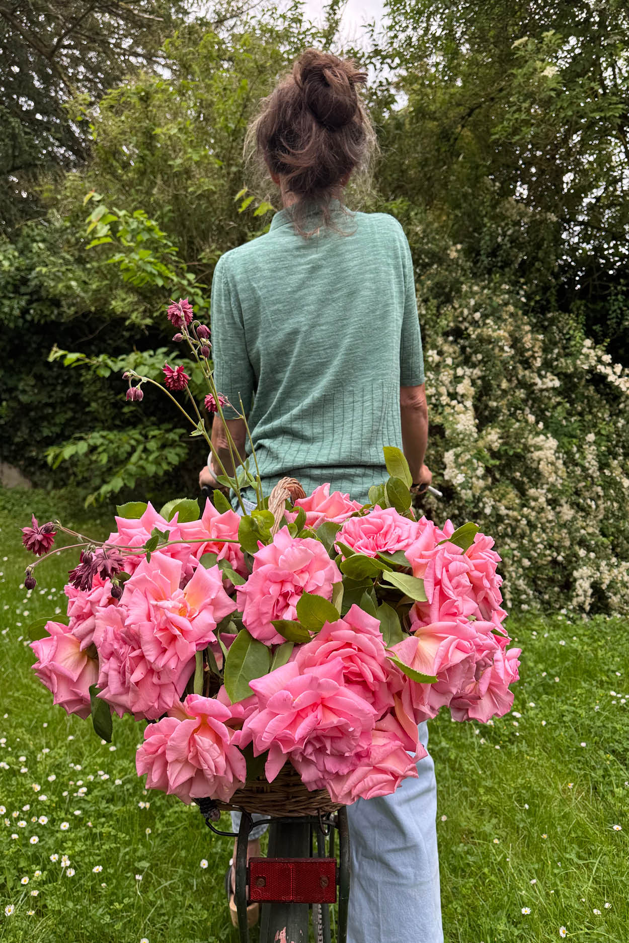 Polo neck in cotton and linen