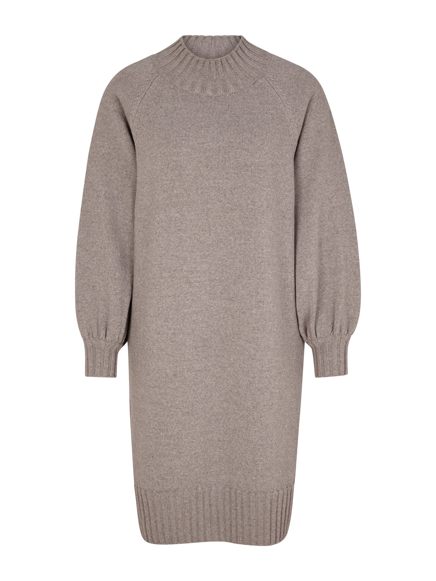 Cape-Like Knit Dress Grey