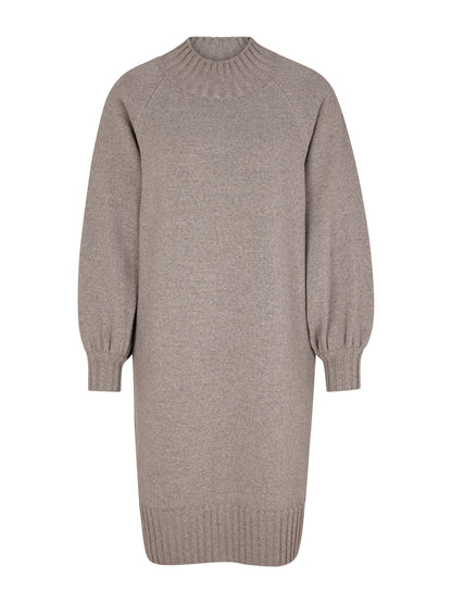 Cape-Like Knit Dress Grey