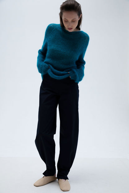 Mohair Pullover Türkis