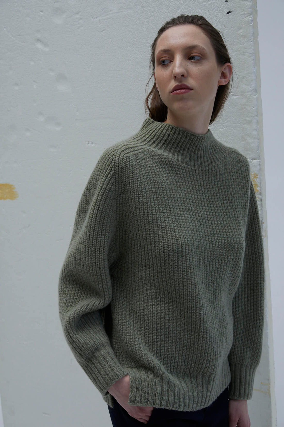 Lambswool Jumper Long Sage