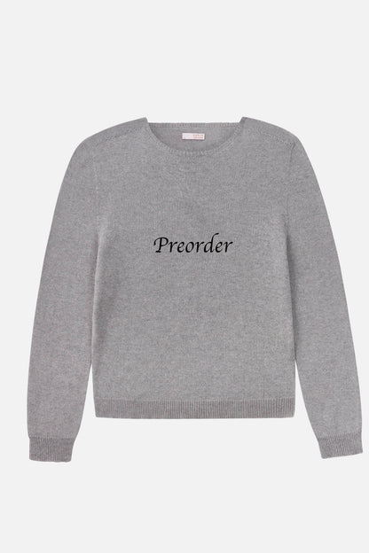 <tc>Rundhals-Pullover Grau Baumwolle und Kaschmir</tc>