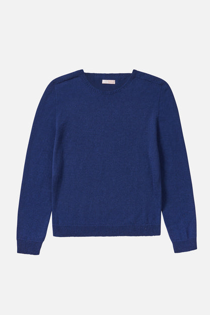 blue crew neck basic