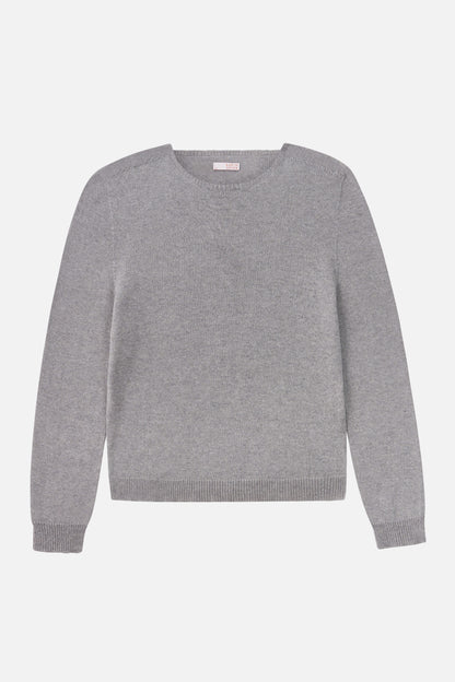 <tc>Rundhals-Pullover Grau Baumwolle und Kaschmir</tc>