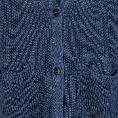 Karin Rocke V-neck cardigan in cotton and linen jackets &amp; coats jeansy blue