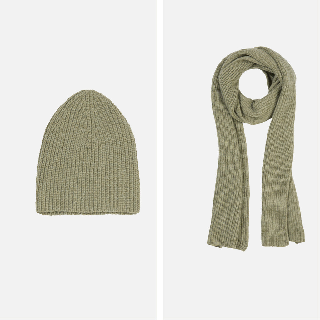 Karin Rocke chnuky scarf & beanie set accessoires soft sage