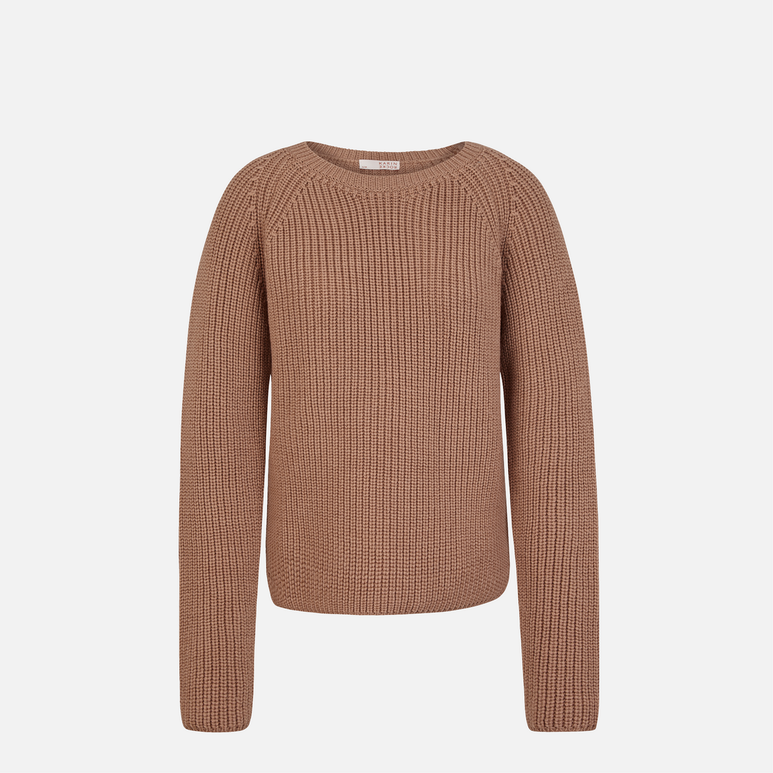 Karin Rocke chunky crew neck jumpers light camel