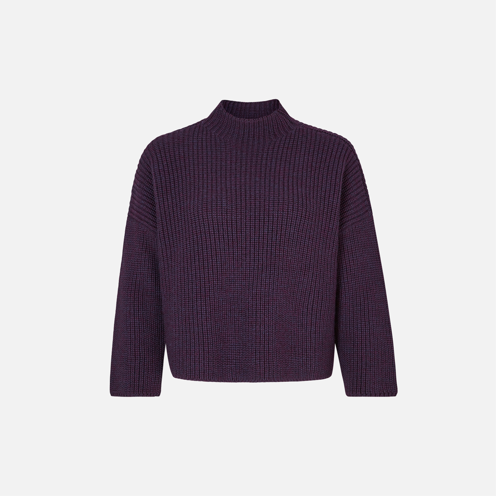 Karin Rocke cropped stand colour jumpers aubergine