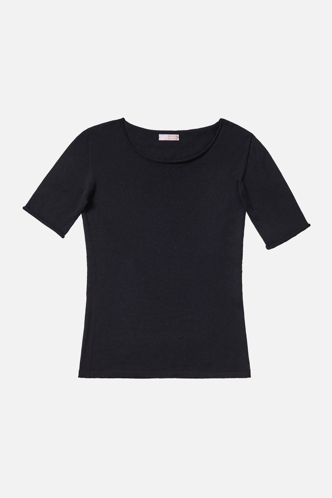 cotton cashmere knit shirt black