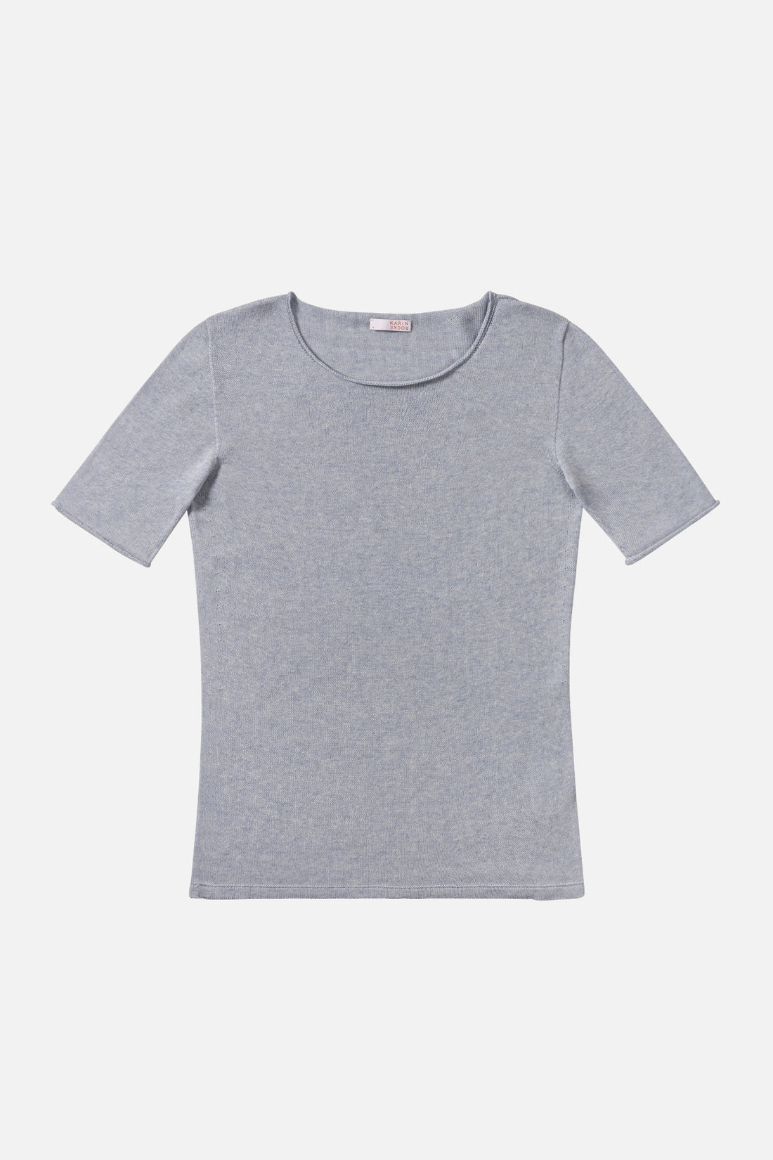 cotton cashmere knit shirt grey melange
