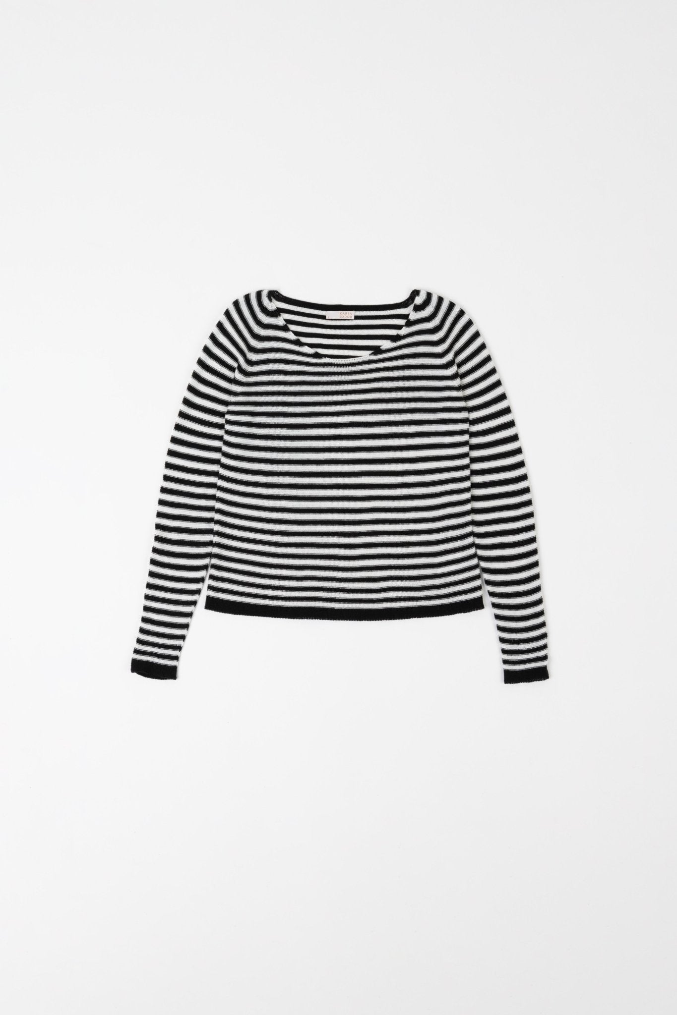 Karin Rocke maritim striped jumper summer knits black and white