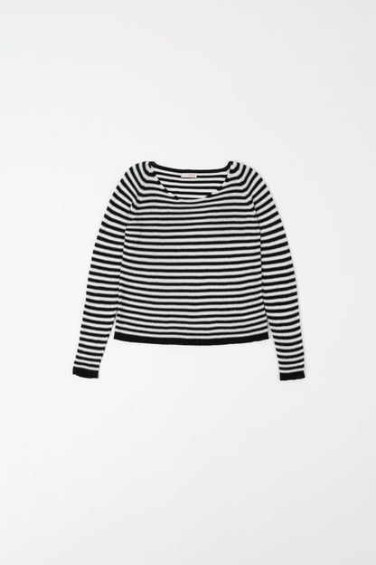 Karin Rocke maritim striped jumper summer knits black and white