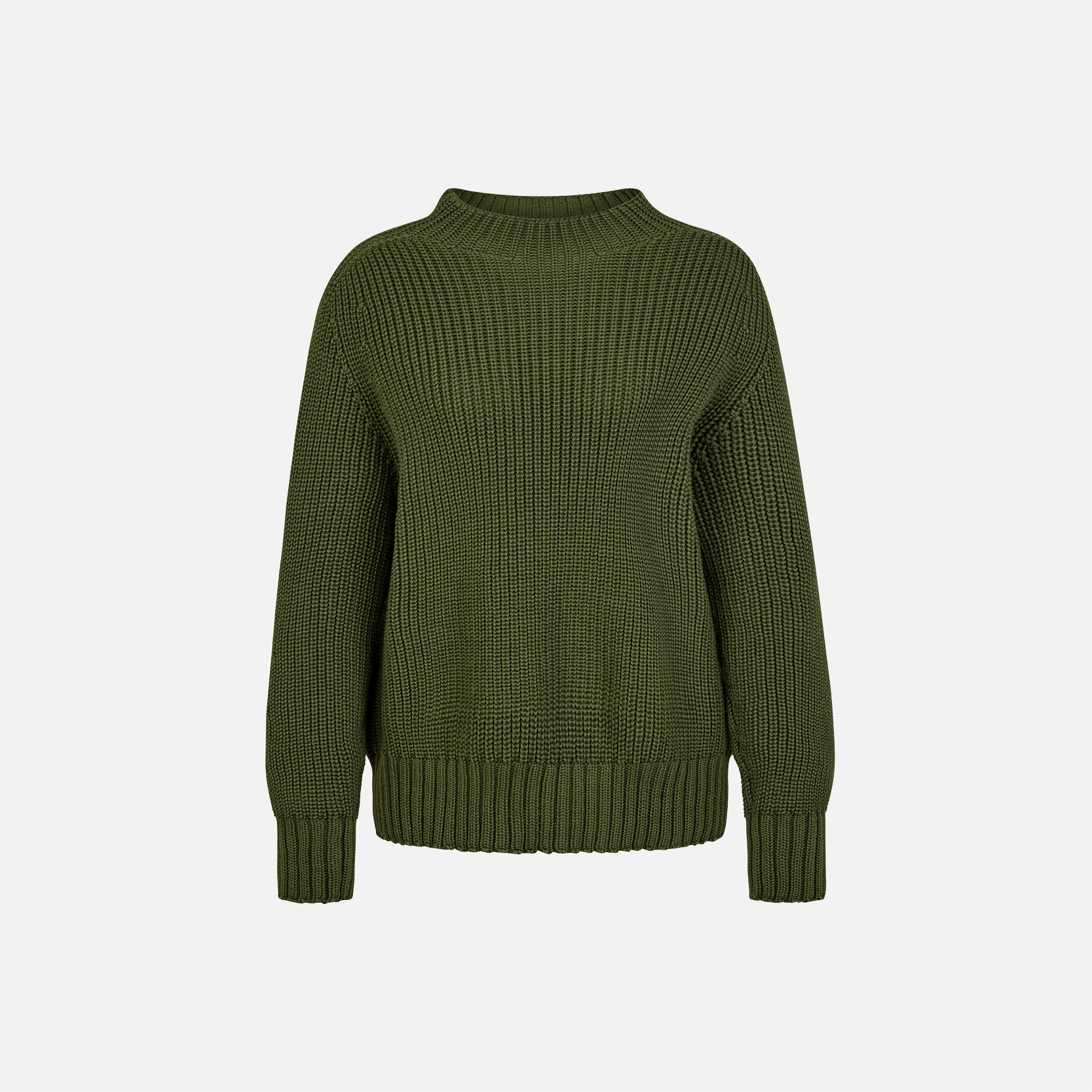 Karin Rocke new stand collar jumpers green pine