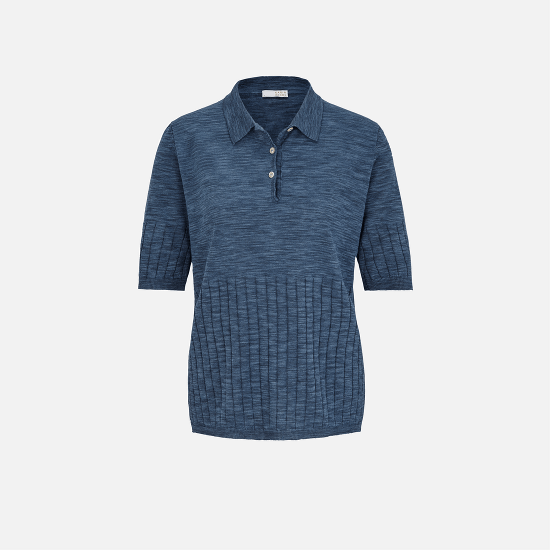 Polo neck in cotton and linen - www.karinrocke.com