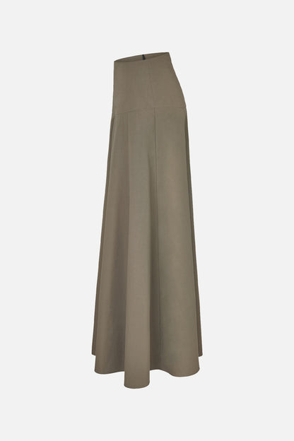 Karin Rocke poplin maxi skirt pants oliv