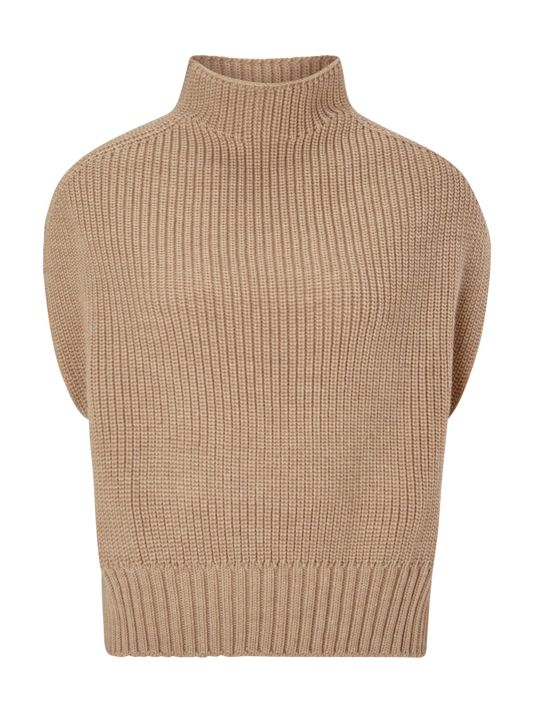 Karin Rocke pullunder in merino wool slip overs milky camel