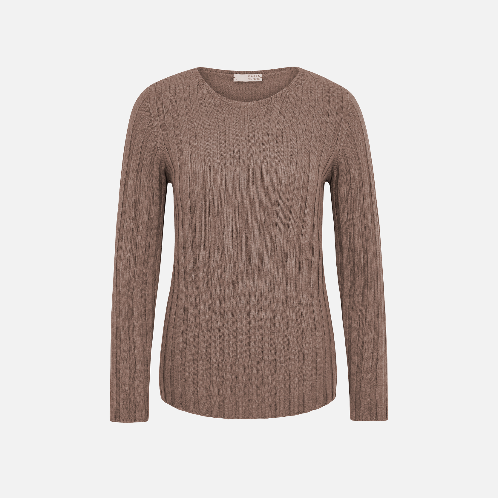 Karin Rocke ribbed crew neck in merino wool jumpers natural camel