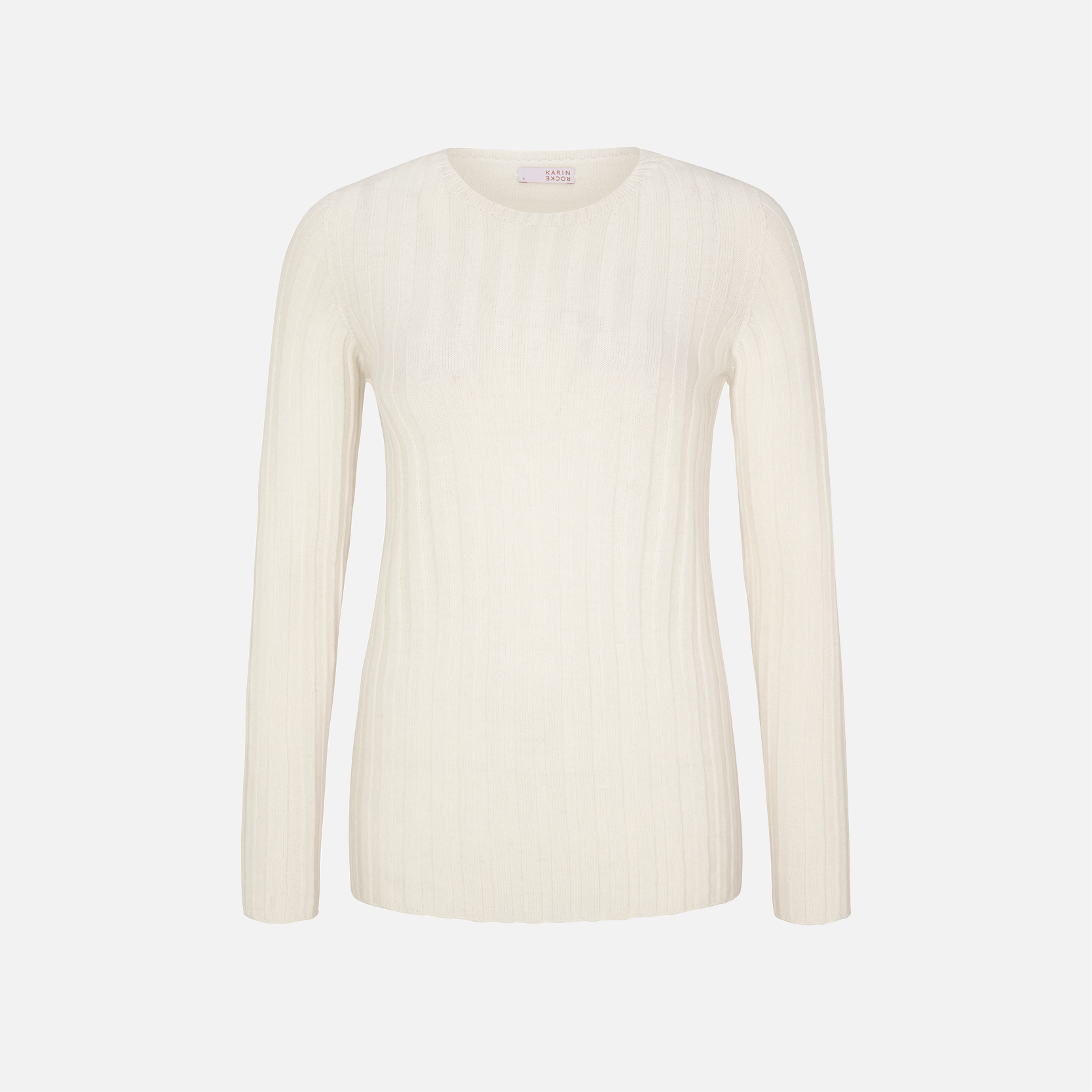 Karin Rocke ribbed crew neck in merino wool jumpers natural white