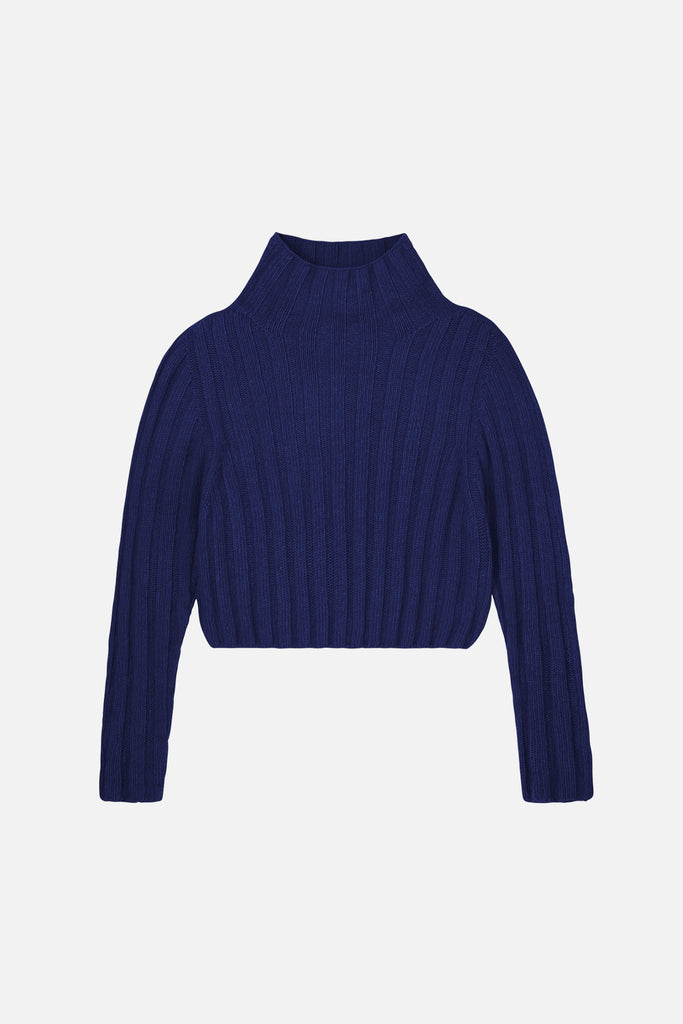 Karin Rocke ribbed cropped jumper jumpers electric blue