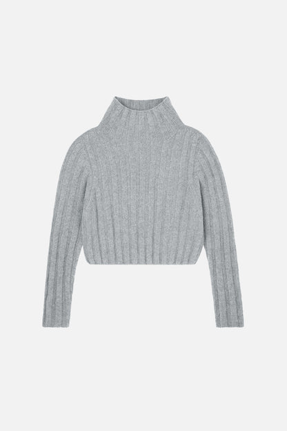 Karin Rocke ribbed cropped jumper jumpers grey melange