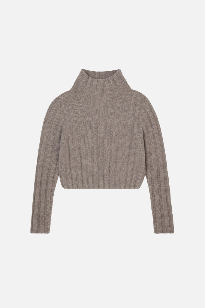 Karin Rocke ribbed cropped jumper jumpers milky taupe