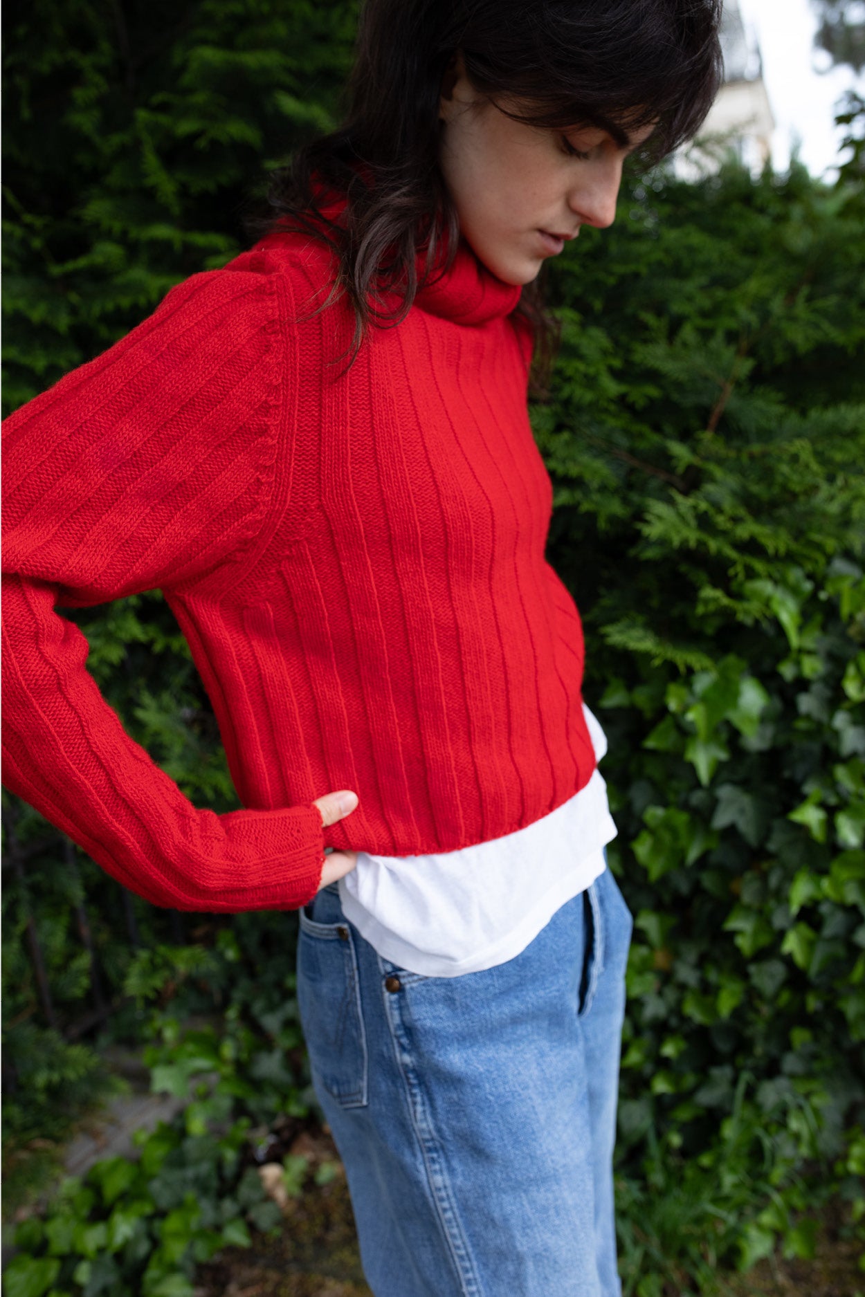 Karin Rocke ribbed cropped jumper jumpers red