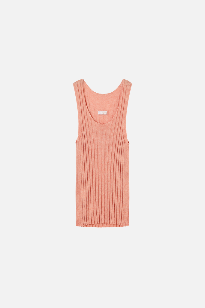 Karin Rocke ribbed tank top summer knits apricot