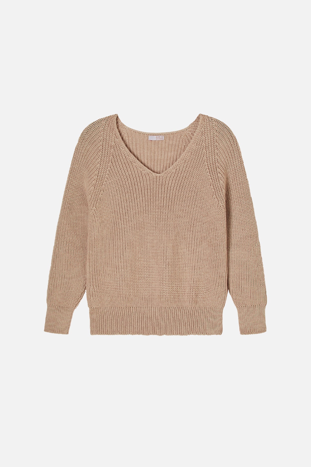 Karin Rocke seamless v-neck jumpers natural beige