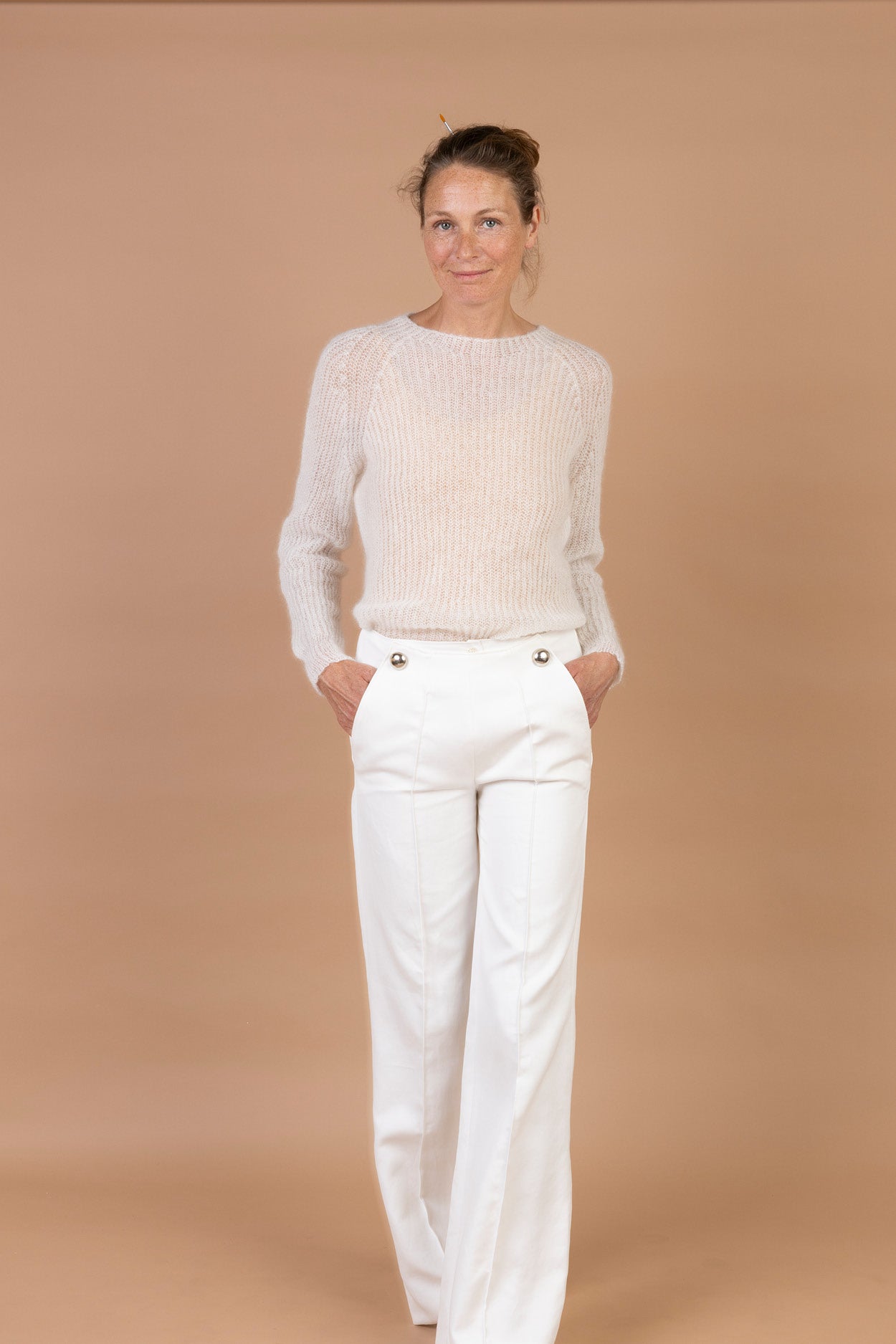 sheer melange crew neck - www.karinrocke.com