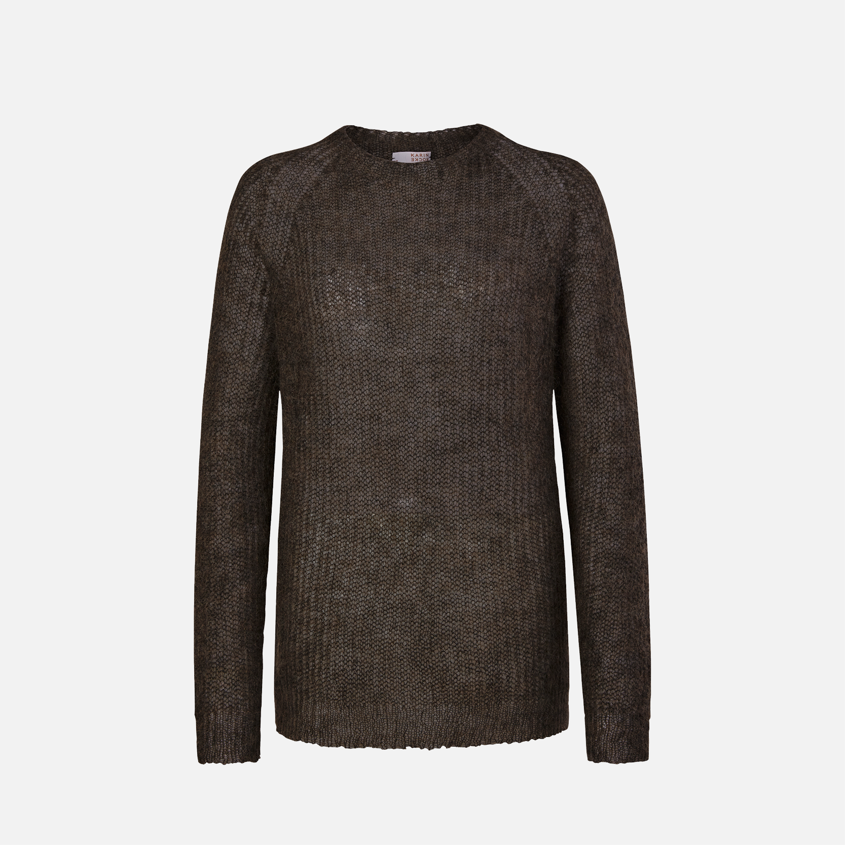 Karin Rocke sheer crewneck jumpers marmotta brown