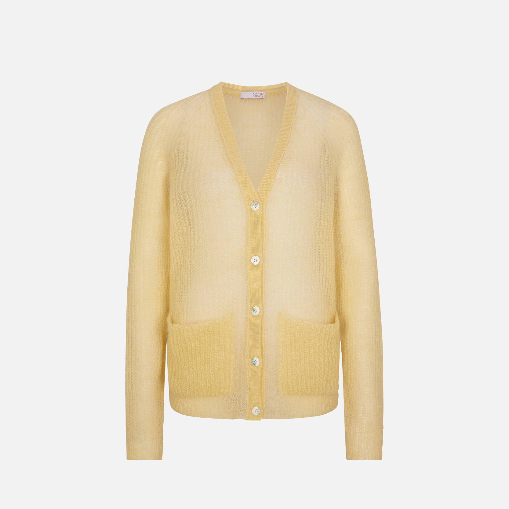 Karin Rocke sheer melange cardigan cardigans lemon