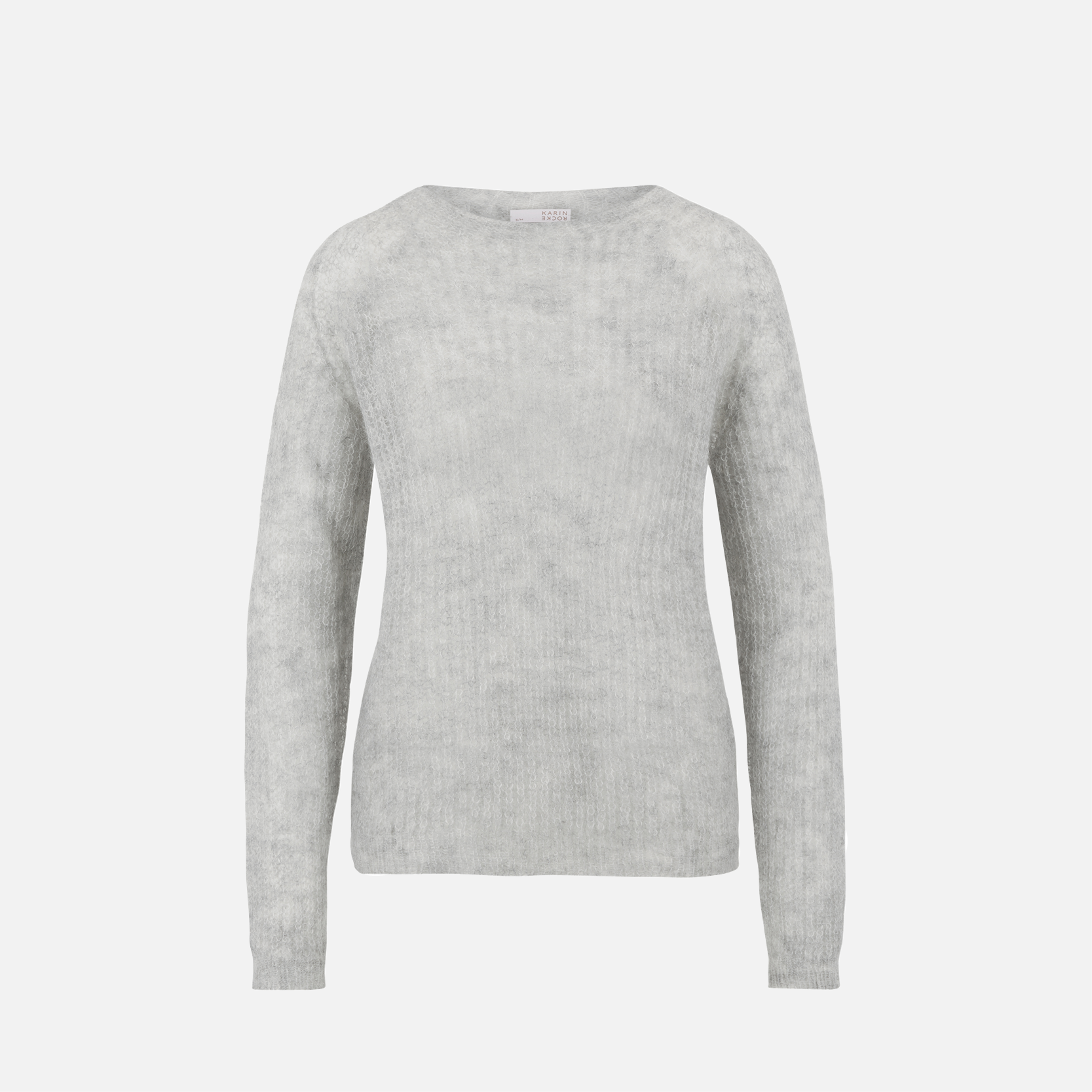 Karin Rocke sheer melange crew neck jumpers grey melange